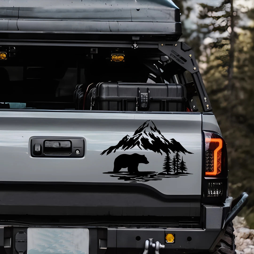 Bear Crossing Forest Adventure Pickup SUV off-road Sticker Window