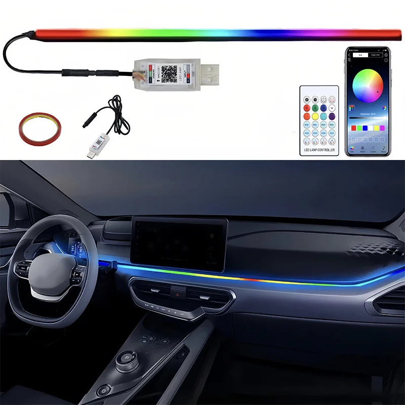 Colorful Interior Hidden APP Remote Control Atmosphere USB