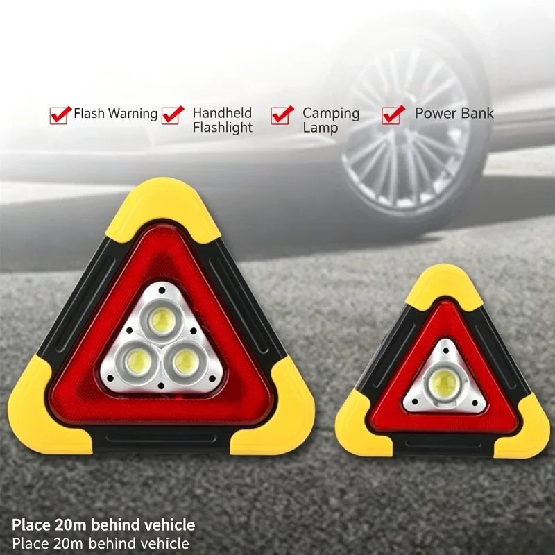 Emergency Triangle Warning In Solar Powered Portable Safety