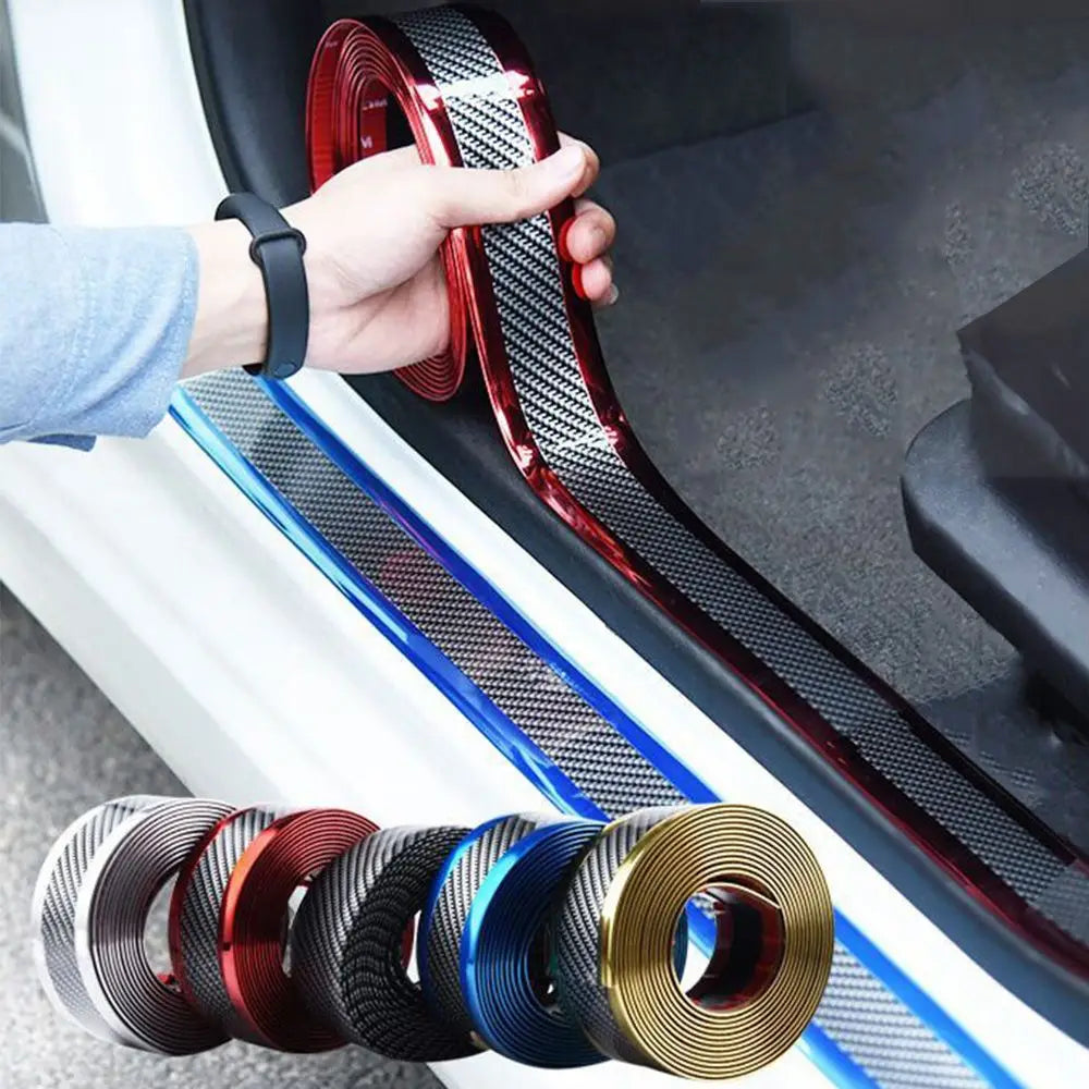 Threshold Protection Sill Protector Carbon Fiber Stickers Bumper