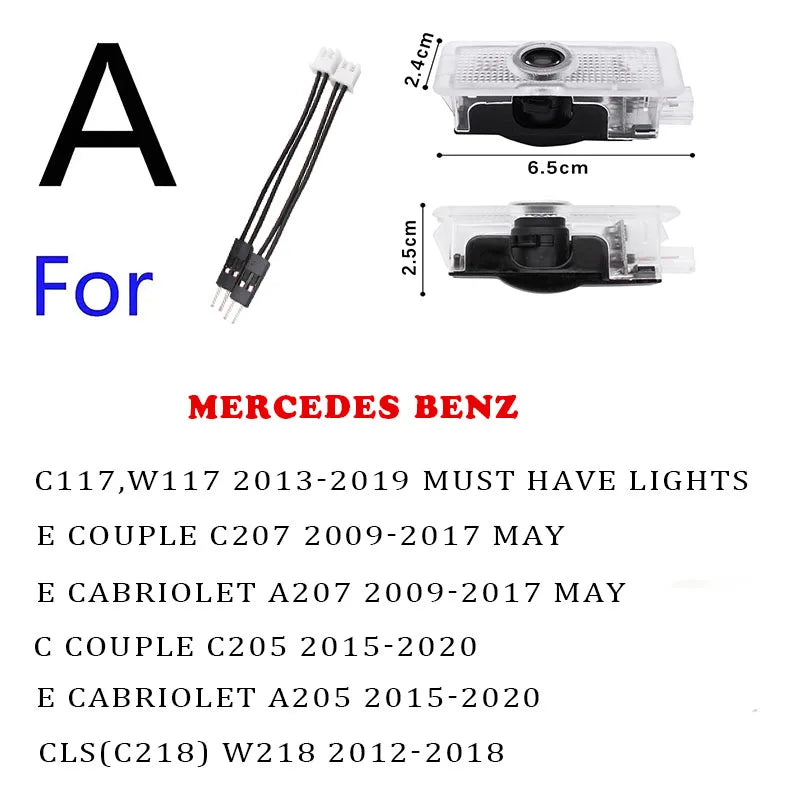 For Mercedes Benz W212 W205 Amg 2PCS Welcome Projector Door Ml