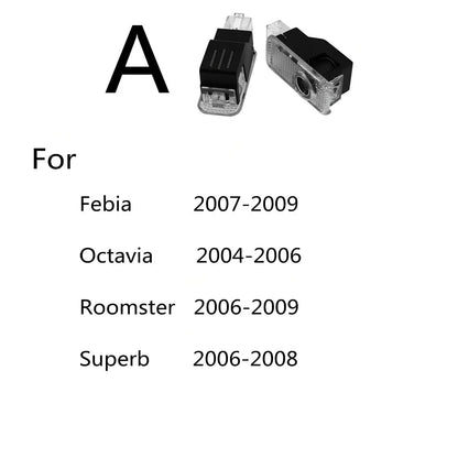 For Skoda Accessories 2004-2024 Octavia A7 2PCS Door Projector