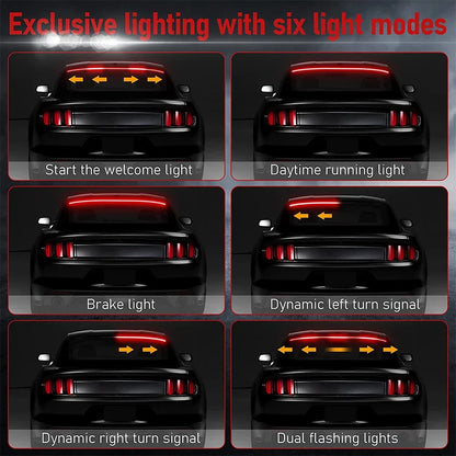 Rear Spoiler Mount Brake Stop Warning Turn Signal Strips