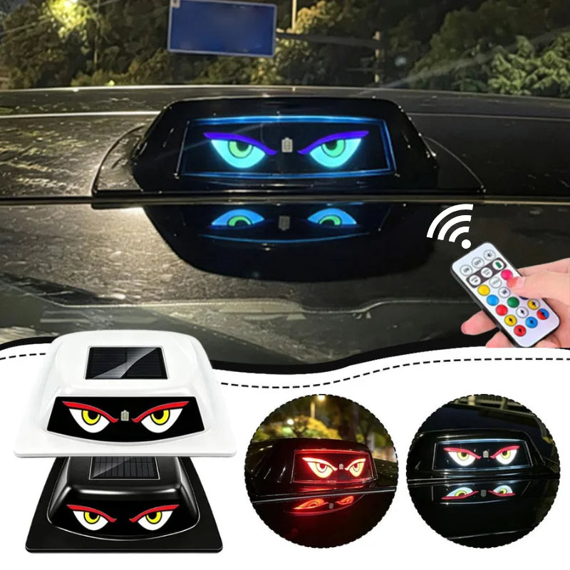 Solar Powered Devil Eyes Rear Window Remote Control Multicolor