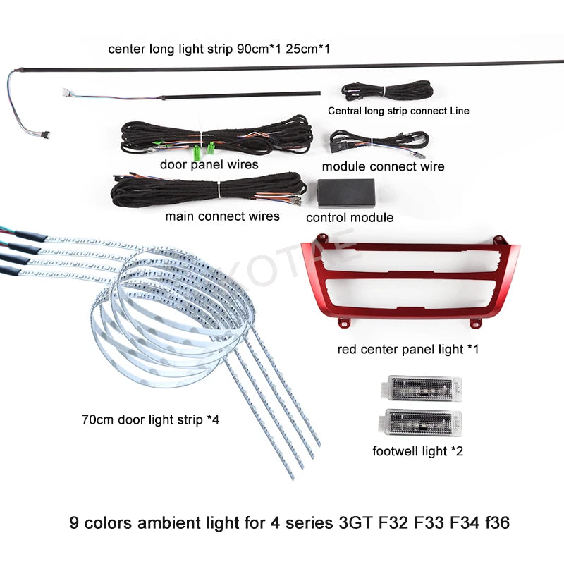 For BMW 3 4 Series F32 Color RGB Interior Ambient Atmosphere