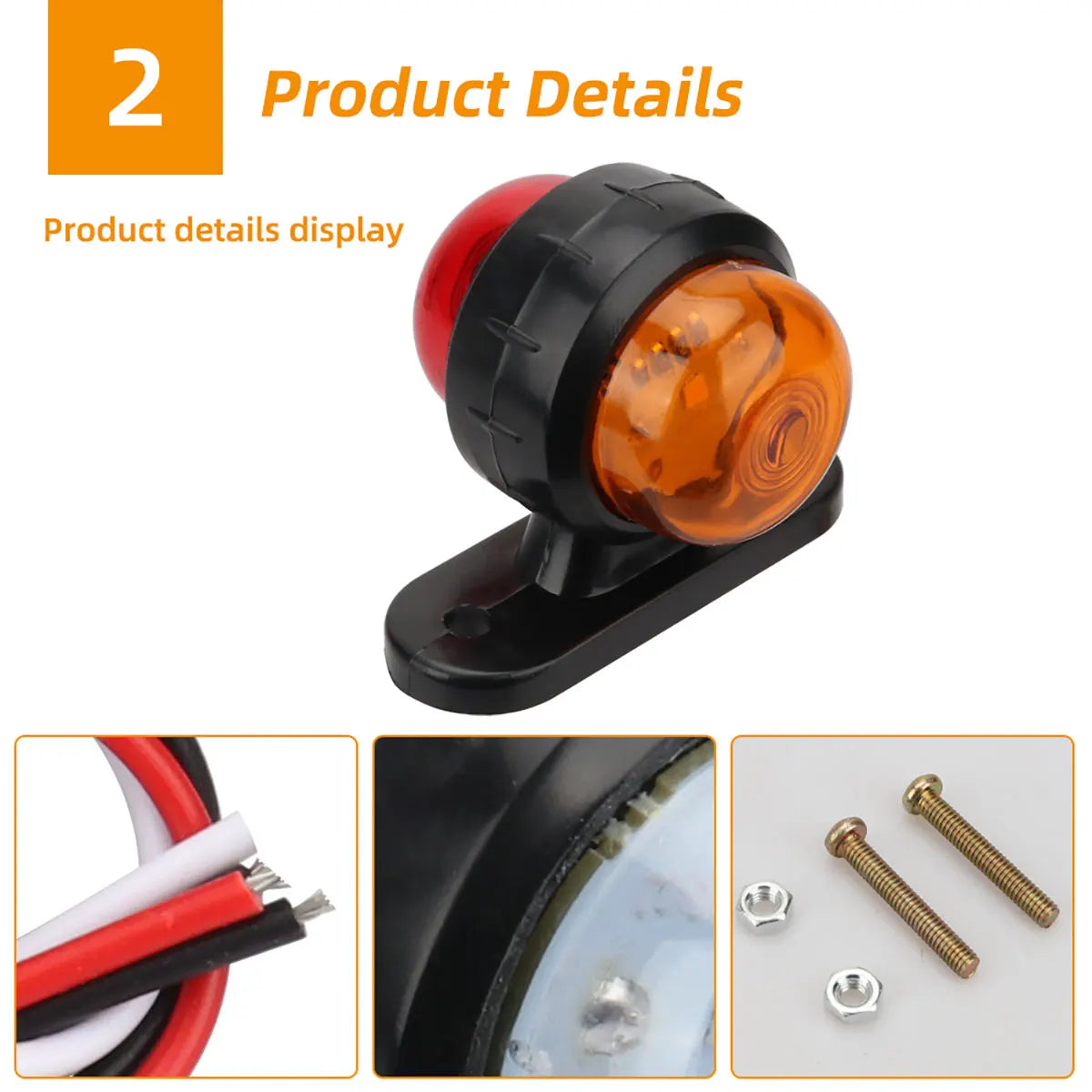 2X Side Marker 12V 24V Trailer Front Rear Clearance