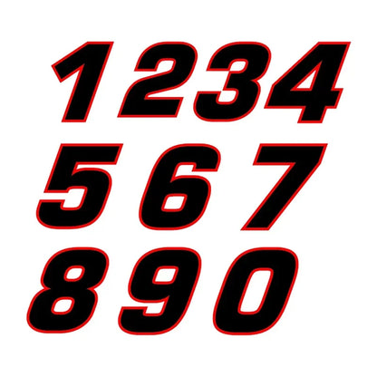 Various Sizes Removable Decal Racing Number Sticker Waterproof