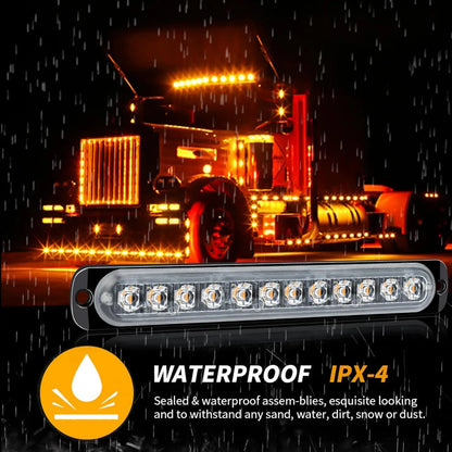 1PC 36W 12LED Yellow Truck Side Marker 900LM Strobe