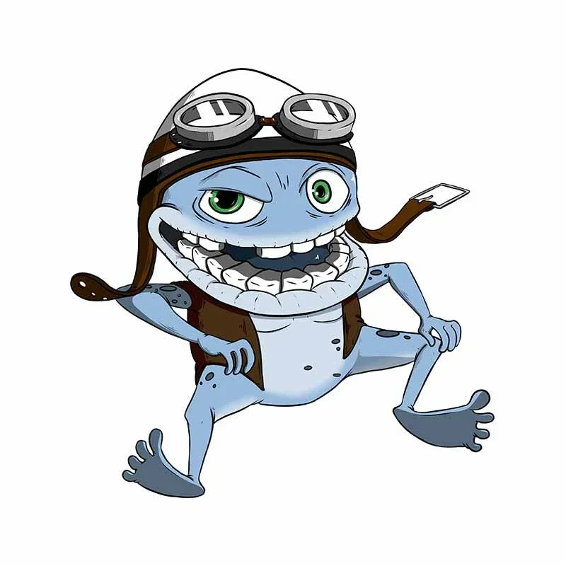 Funny Beautiful Anime Crazy Frog Sticker Waterproof Cover Scratch