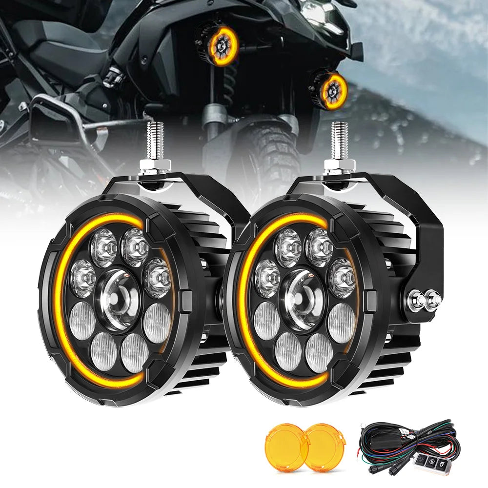 For BMW Gs 12-36V Hl 4.5inch Moto Low Beams Amber Drl Adv Enduro