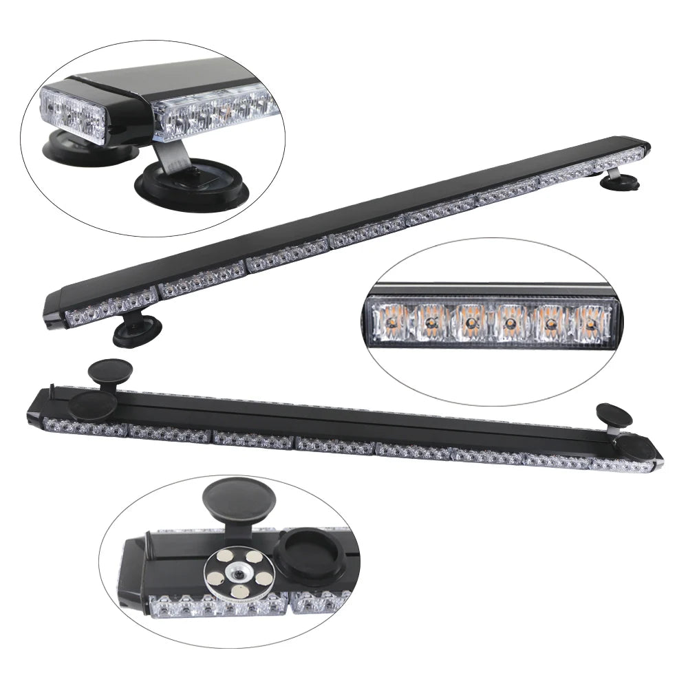 Amber White 48 Tow Truck Strobe Warning Bar Orange