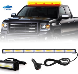12-24v Cob Strobe Bar Roof Warning Beacon Safety Amber