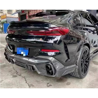 For BMW X6 G06 2019+ Carbon Fiber Rear Bumper Diffuser Splitters