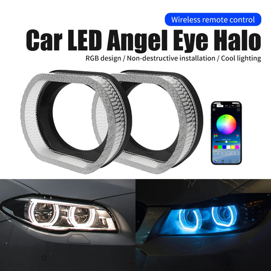 Inch Angel Eyes Headlight RGB Halo Ring 5D APP