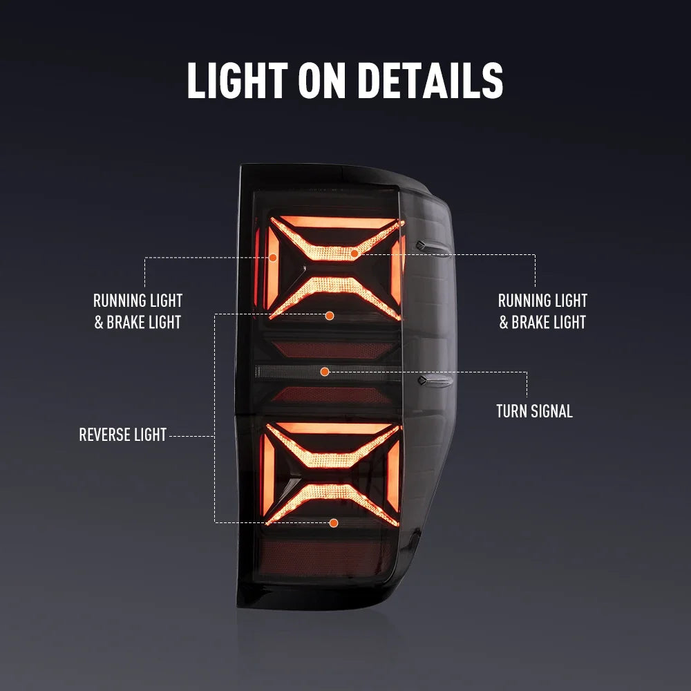 For Ford Everest 2012-UP Drl Reverse Pair Tail Brake Turning