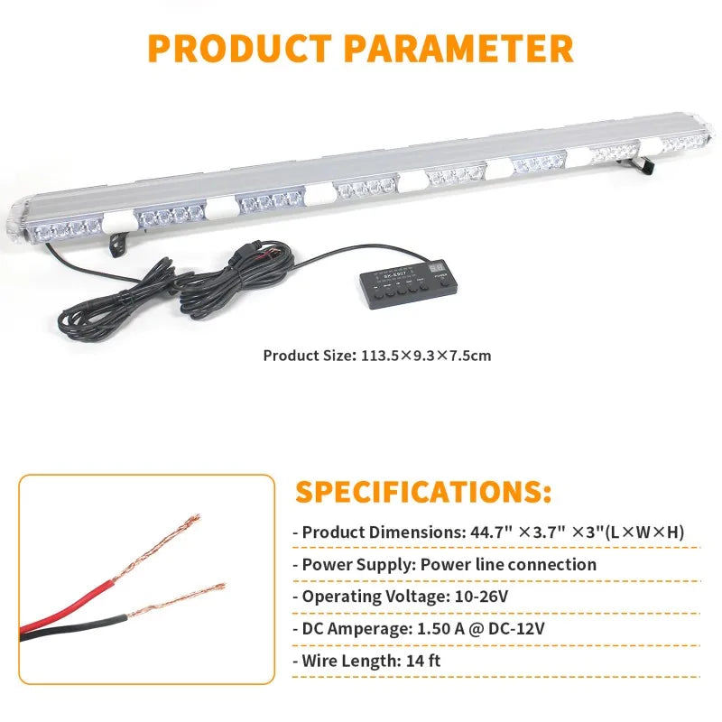 Amber Strobe Bar Remote Controller 10-26v Warning Flashing Truck