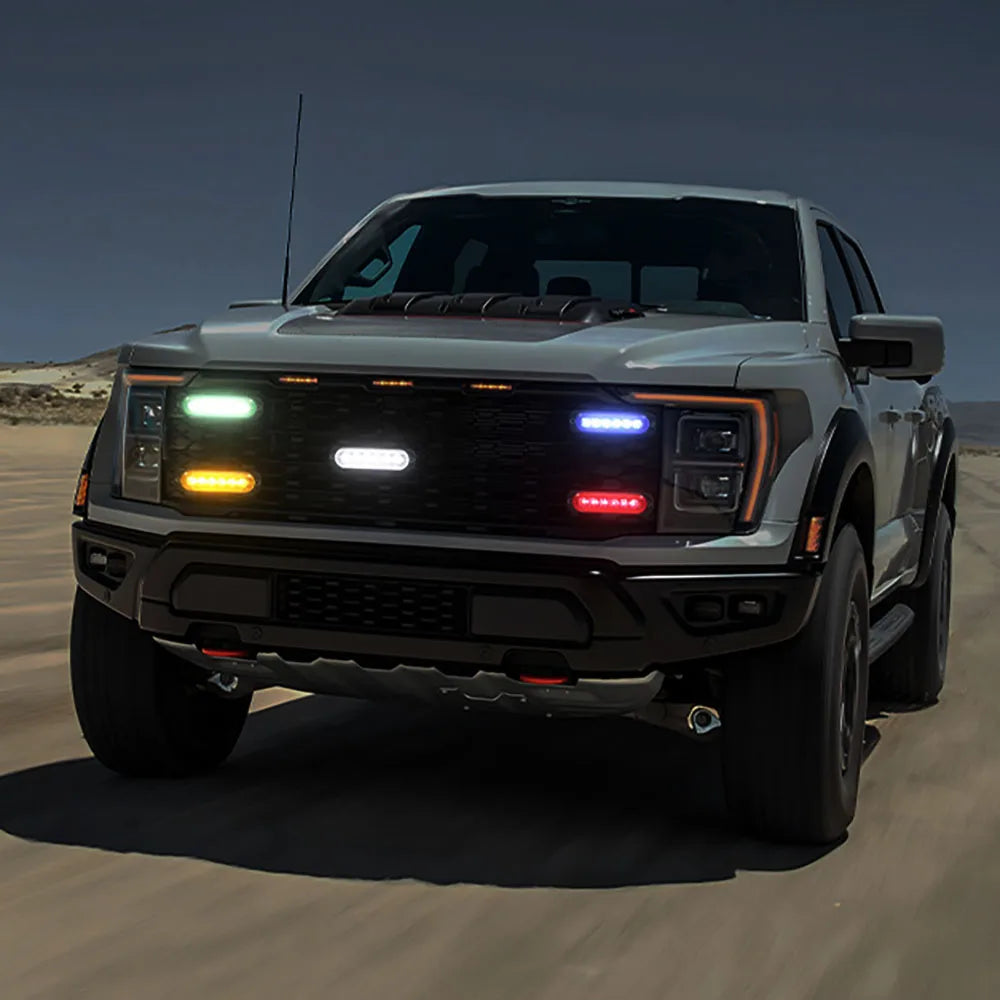 6LED Strobe Side Warning 12V Grille Flashing Lightbars Cars