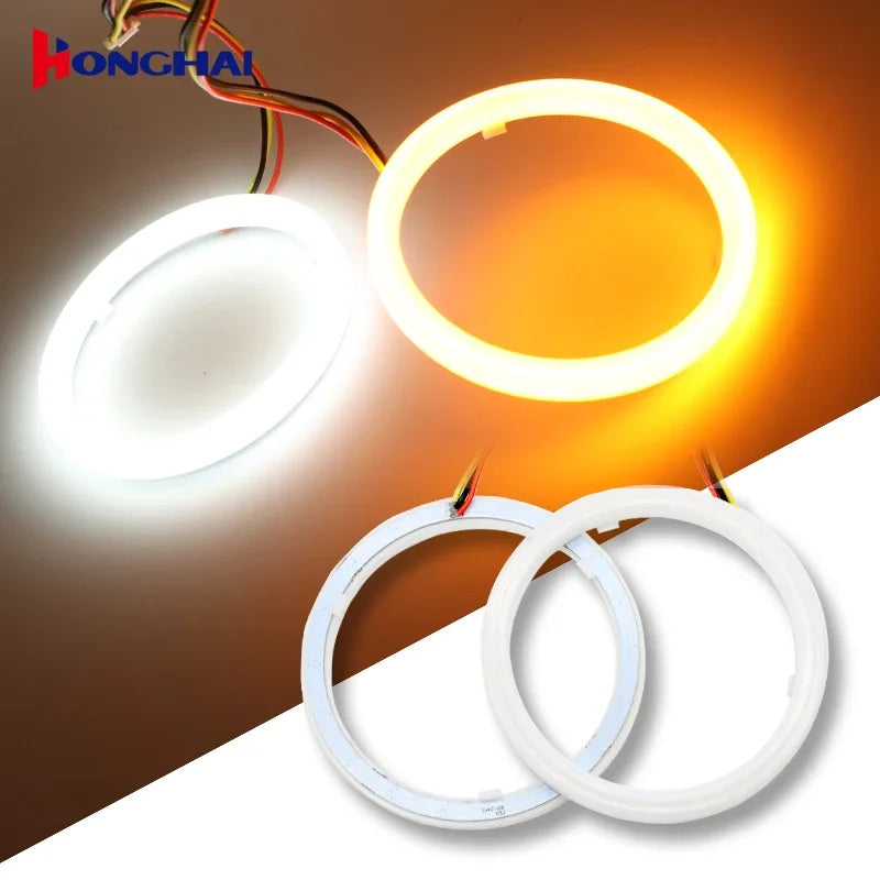 1PC Angel Eyes Bulb Ring Fog White Yellow Turn