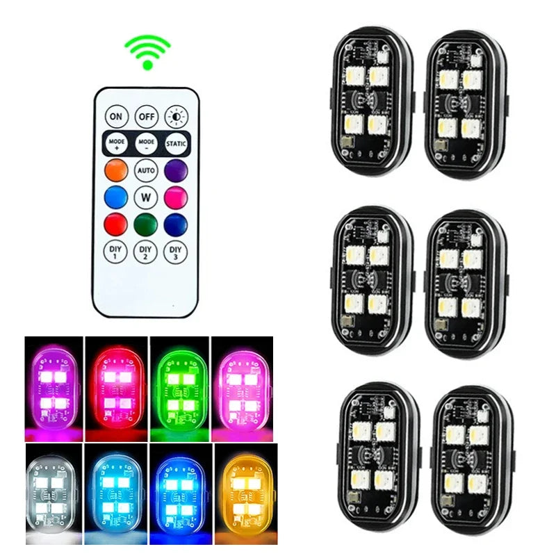 RGB Strobe Motorcycle Wireless Remote Warning Decor R Indicator