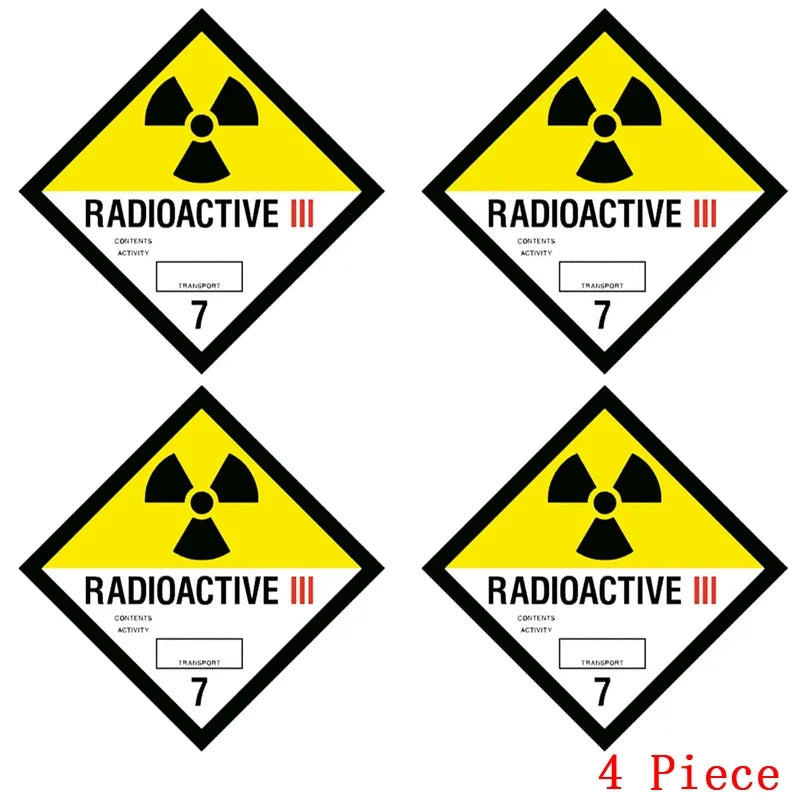 Warning Radioactive Reflective Stickers Radiation Decals Sticker