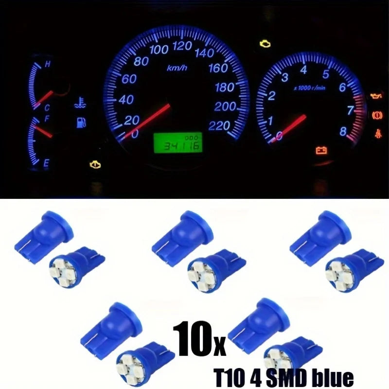 10PCS Set T10 4SMD 1210 Wedge Dashboard Gauge Cluster