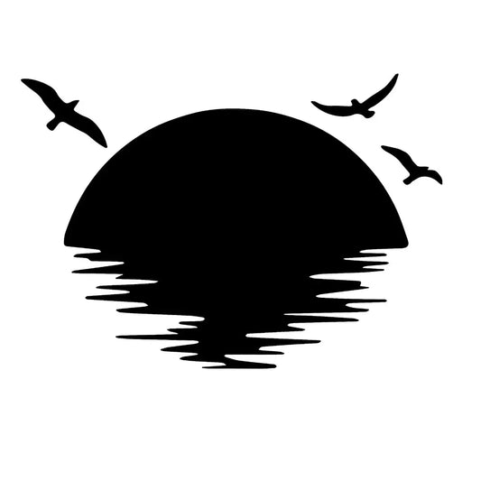 For Sun Set Birds Vinyl Decal Campervan Van Caravan Sticker