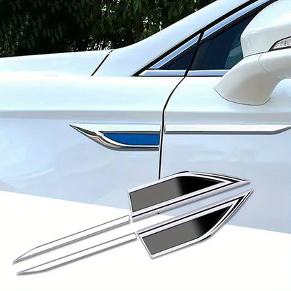 2PCS Set Body Protective Sticker Fender Side Blade Stainless