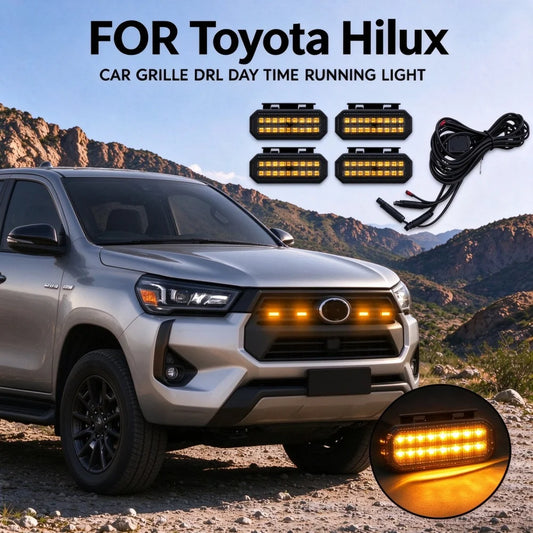 For Toyota Hilux Revo Truck Amber Front Grille Marker Waterproof
