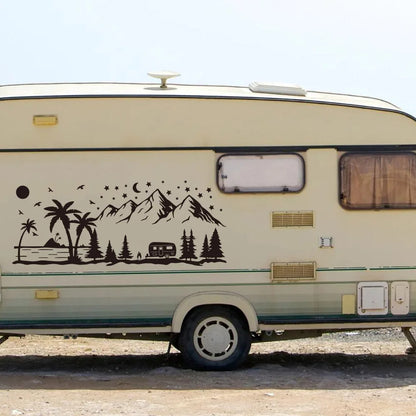 Large Strand En Bergen Tree Mountain Camper Rv Sticker