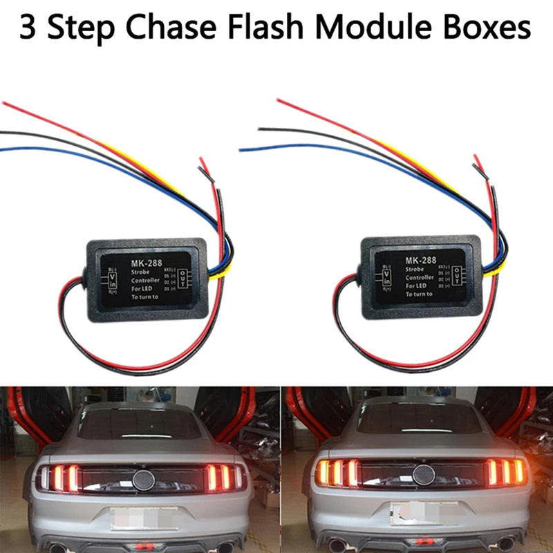 Step Sequential Turn Signal Module Kit Chase Flash Box