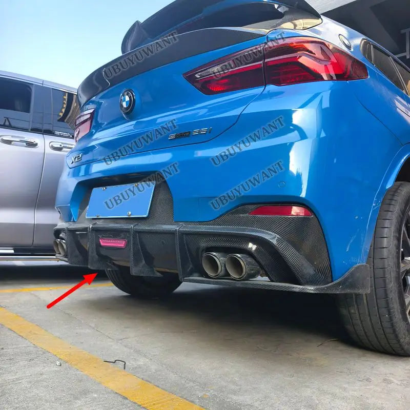For BMW X2 F39 Rear Bumper Carbon Fiber 3PCS Diffuser Lip