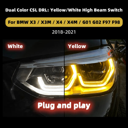 For BMW X3 X3M X4 X4M G01 G02 F97 F98 2018-2021 Dual Color Drl