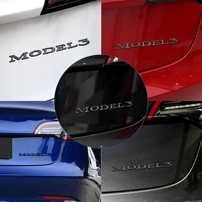For Tesla Model 3 Y Original 3D ABS Letters Logo Rear Tailgate