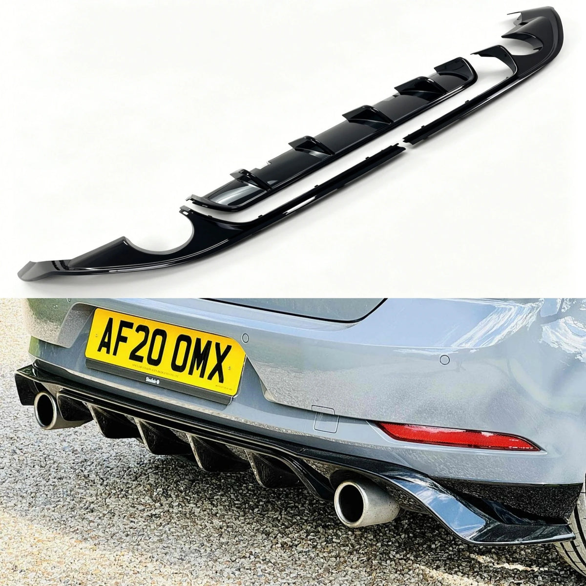For VW Golf 7 7.5 MK7 3PCS Tcr Rear Bumper Diffuser Splitter 7.5
