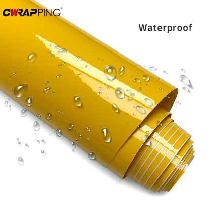 Sticker Vinyl Wraping Glossy Wrap Waterproof Adhesive Yellow