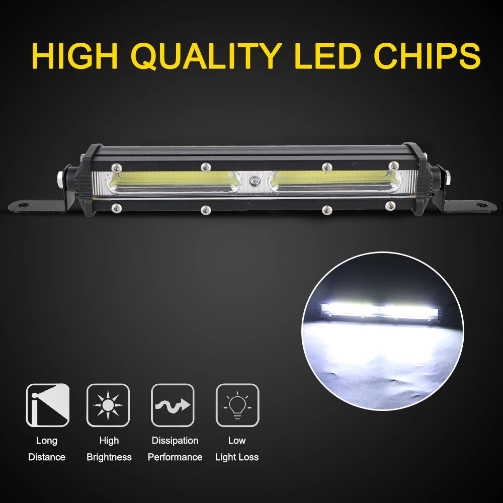 6500K Strip Headlight 12V Spotlight Bar Work Truck Lorry