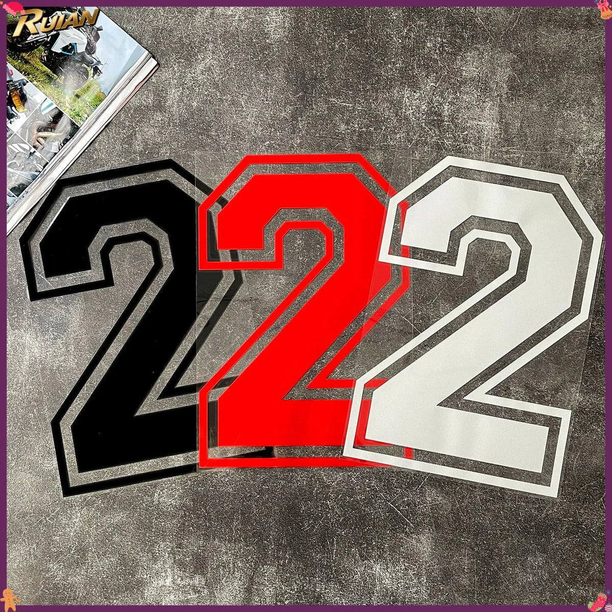 Racing Number Stickers Waterproof Uv Resistant Vinyl Decals