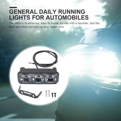3LED Warning Waterproof Flashing 12V Headlight Super Bright SUV