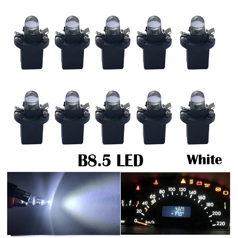 10PCS T5 PC74 b8.5 W3W Interior Dashboard Warming Indicator