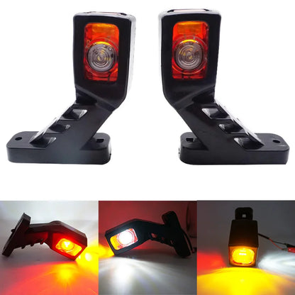 For Trailer 2PCS 3faces White Red Yellow 12 24V Side Marker