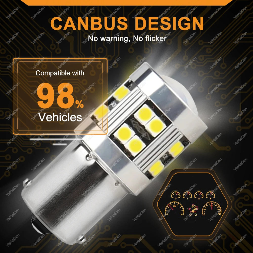 1000LM Bright White 1156 ba15s 1157 bay15d Bulb Tail