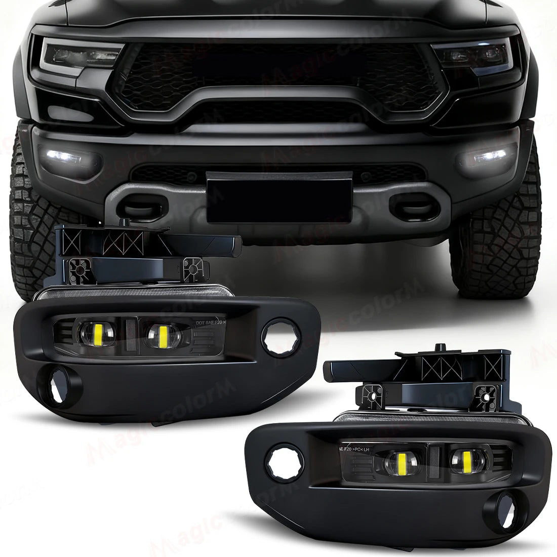 For Dodge Ram 1500 2019 2020 Fog Lamps 2021 2022 2023 Drl