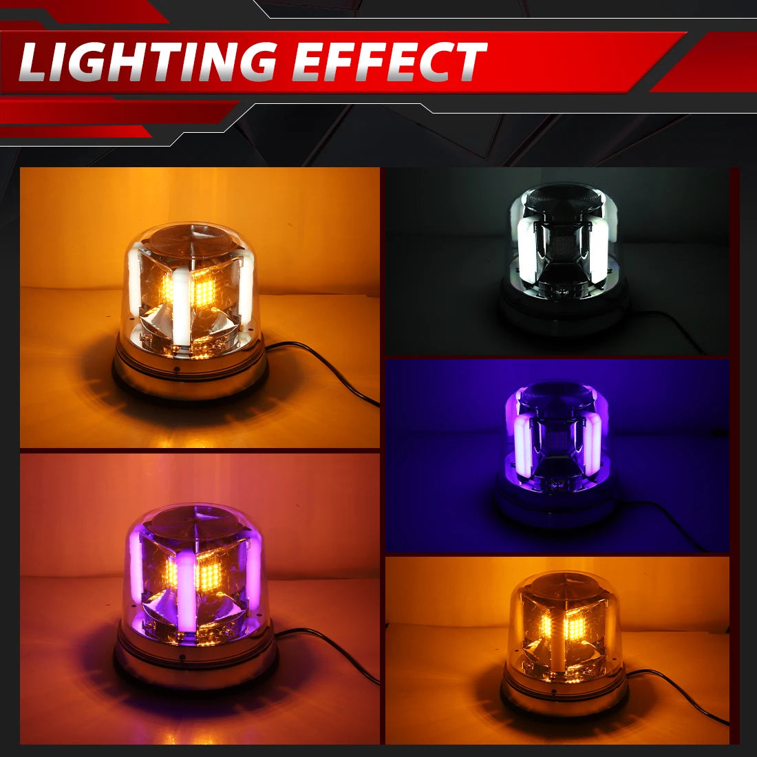 Strobe Roof Warning Emergency Signal Lamps Purple White Yellow