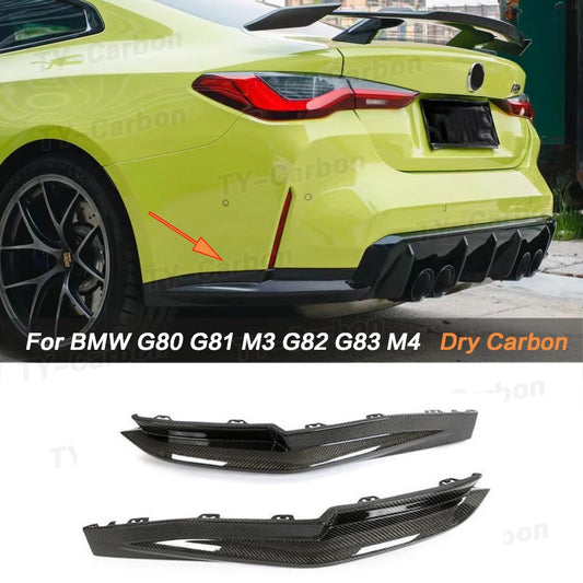 For BMW G80 G81 M3 G82 Dry Carbon Rear Diffuser Lip Splitters