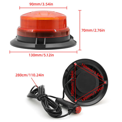 For 12V 24V Magnetic Base Yellow Strobe Warning Flash Signal