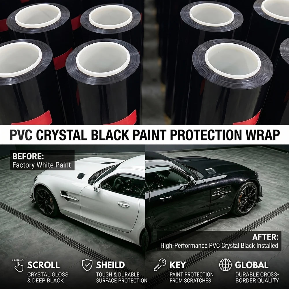 Pet Glossy Black Vinyl Wrap Film Waterproof Pvc Full