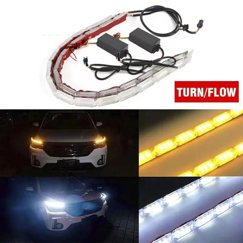 Daytime Running Turn Signal Flowing Driving Yellow White