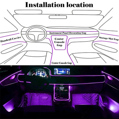 For Auto Atmosphere Interior Strip Flexible El Wire RGB Neon