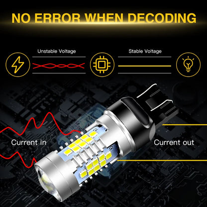 2PCS 30-smd T20 7440 W21W W21 5W 7443 Bulbs