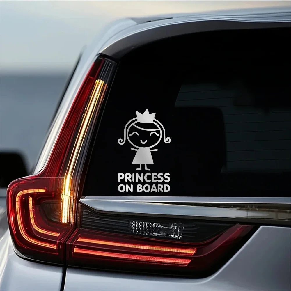 Sticker Smiling Girl Pattern Princess On Board Decal Driving